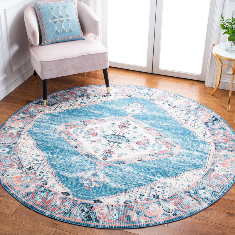 Journey Performance Machine Washable Oriental Rug, Round 6'7"