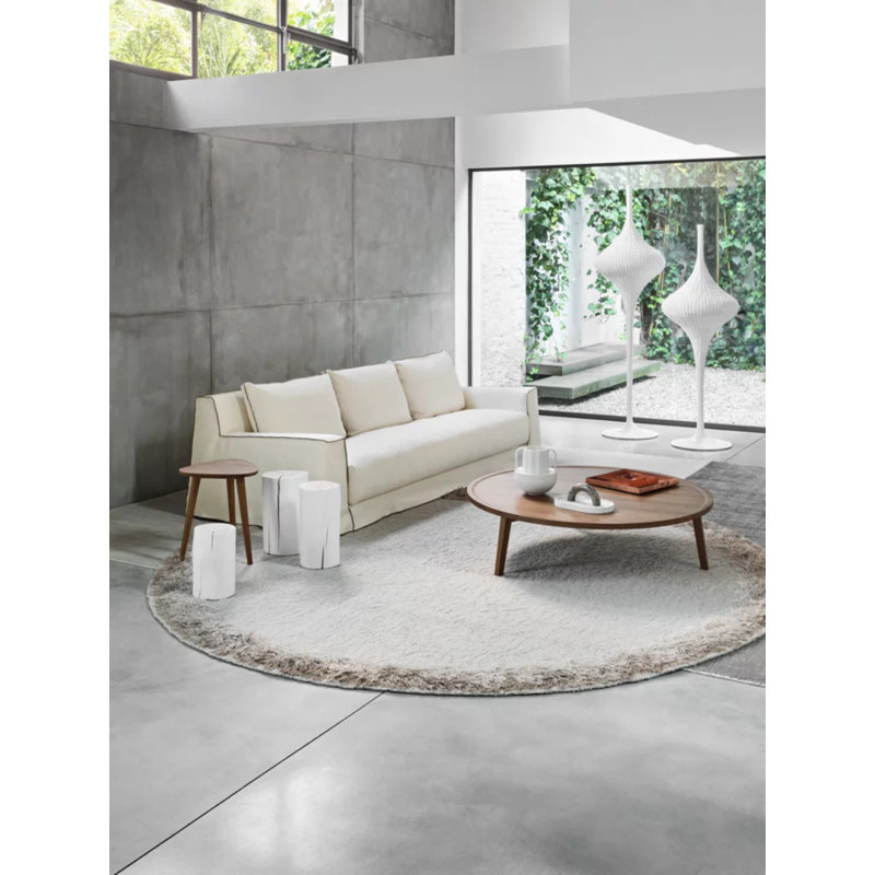 Log Side Table, White, 16.54" H x 8.66" W x 8.66" D