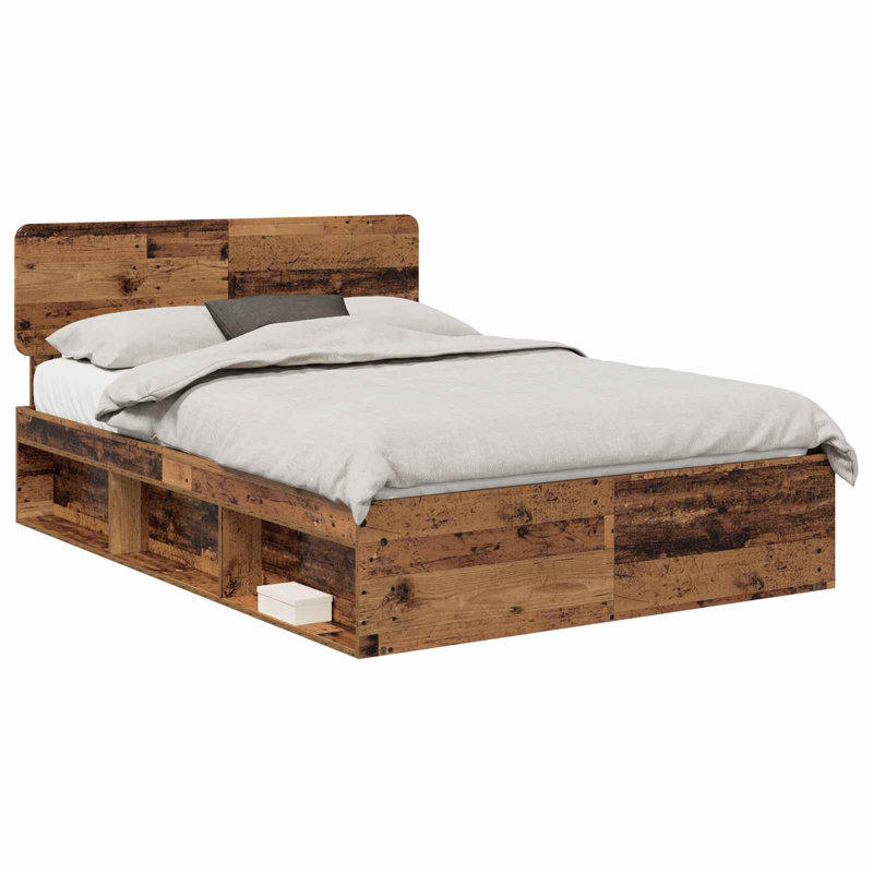 Solid Wood Bed, Old Wood, Kingsize (5')