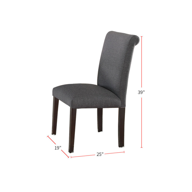 Chaises de salle à manger en tissu bleu-gris, ensemble de 2