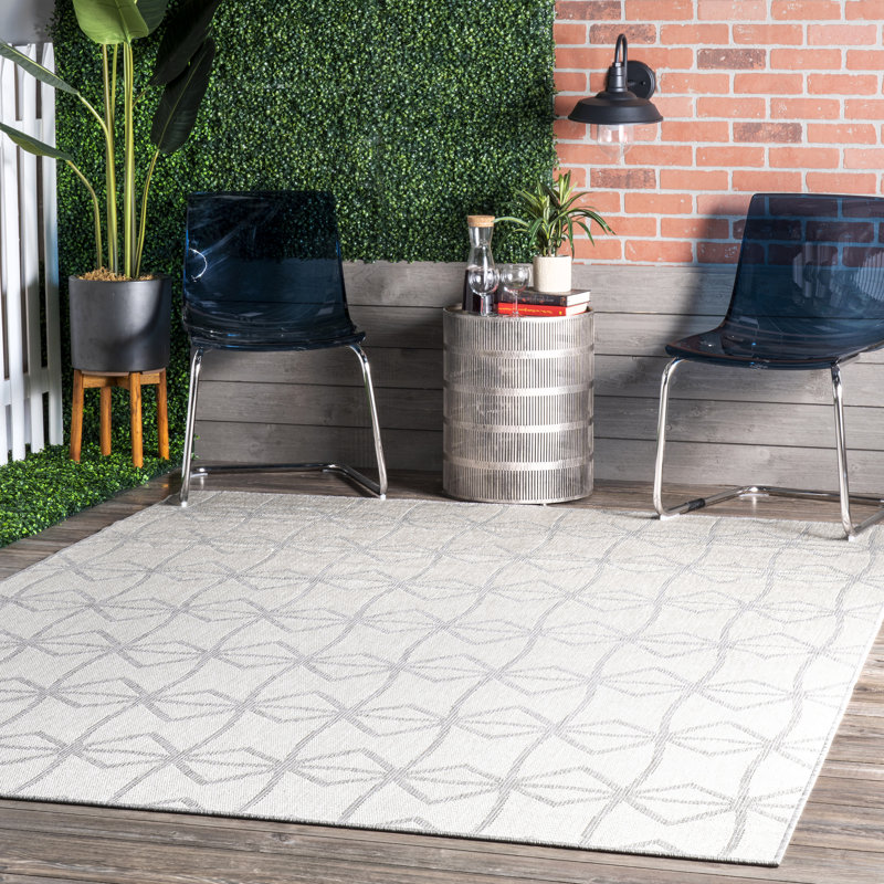 Tapis intérieur / extérieur gris Altair, Rectangle 6 pi 7 po x 9 pi