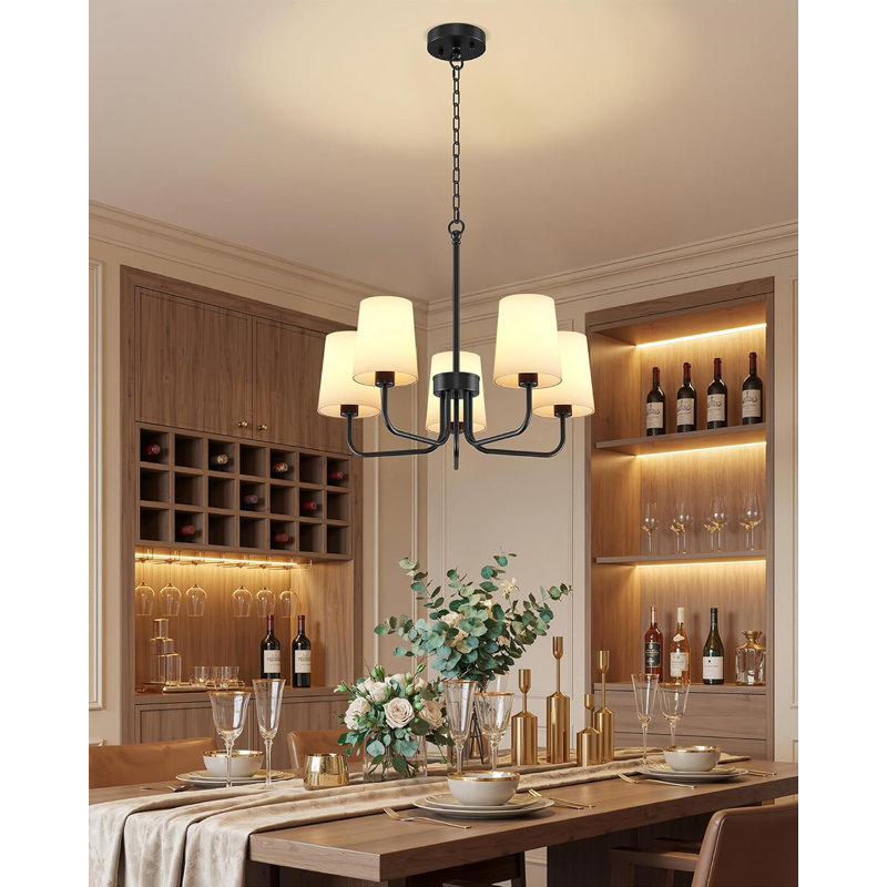 Plafonnier de ferme 5 lumières, Noir
