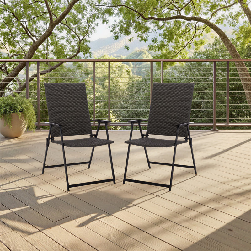 Ensemble de 2 chaises pliantes Simon, Noir/gris