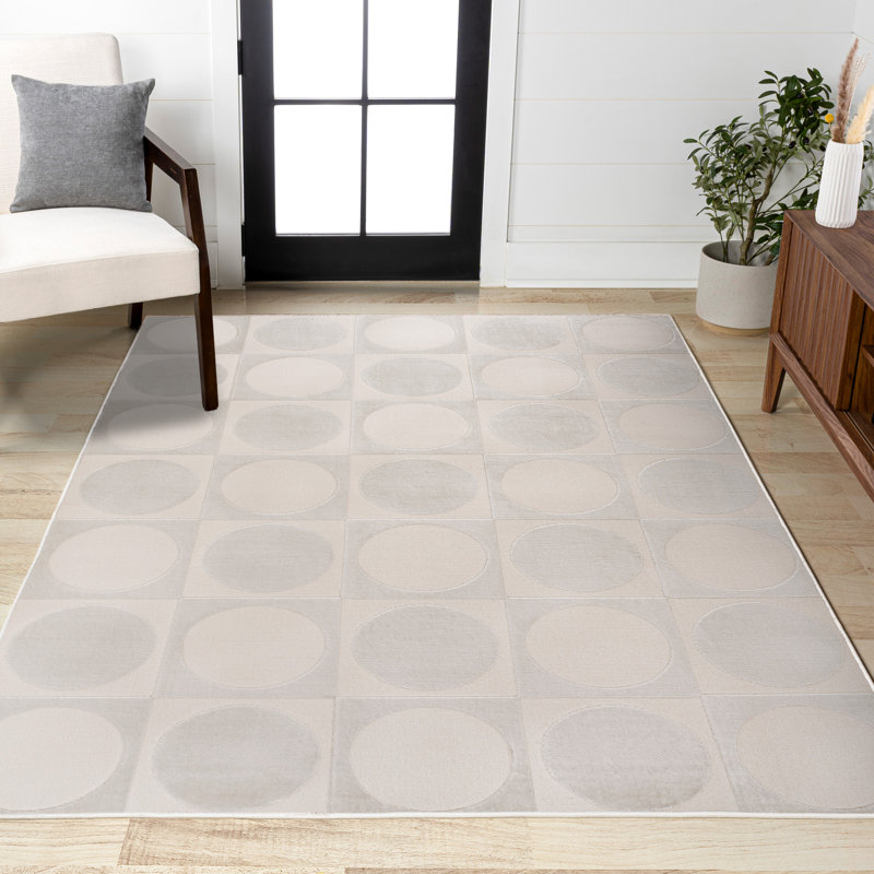 Tapis blanc / crème Makhia, Rectangle 2 pi 11 po x 5 pi