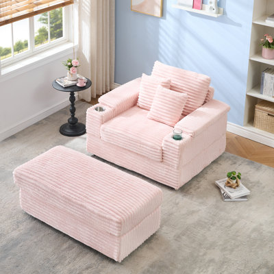 43" Corduroy Upholstered Sofa
