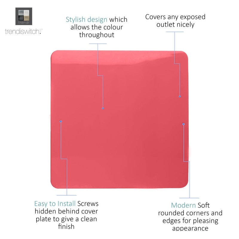 Trendi Switch Single Blanking Plate, Strawberry