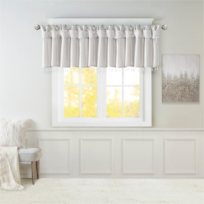 Lightweight Faux Silk Valance With Beads 50x26"