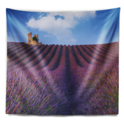 Tapisserie paysage mauve lavande