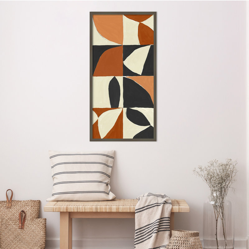 «Tulia Mayan Pattern I» par Isabelle Zframed, reproduction d'art, Gris, H 41 po x l 21 po x P 1 po