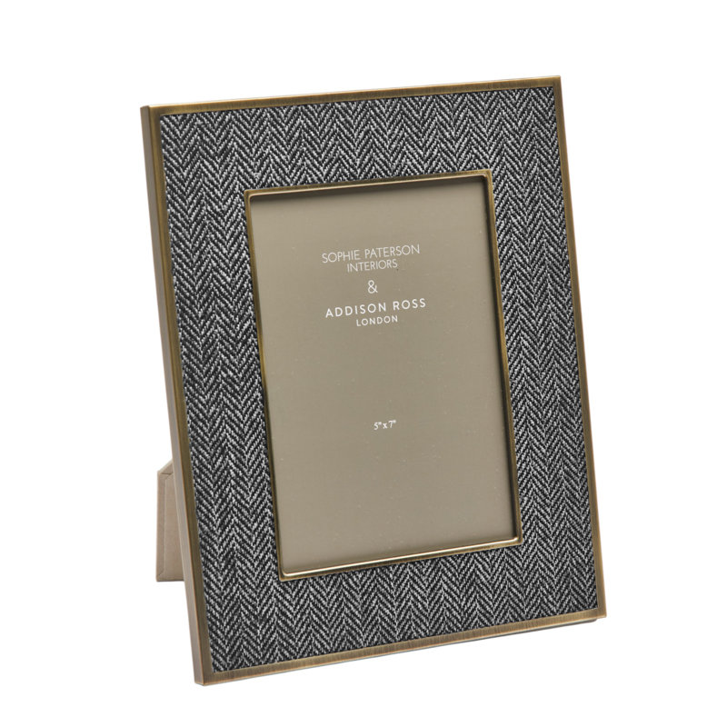 5x7 Frame Herringbone, Dark Gray