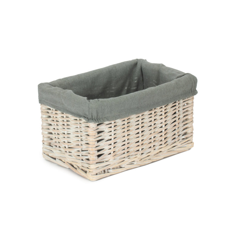 House of Hampton Wicker Decorative Basket, White Wash Grey