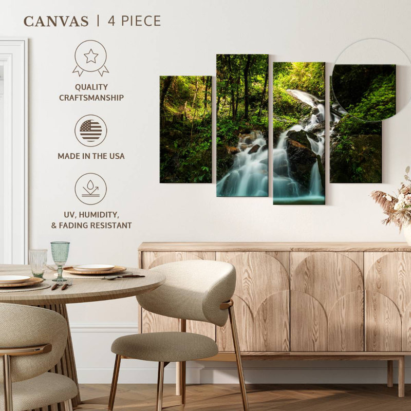 Hidden Rainforest Waterfall, 32" H x 52" W