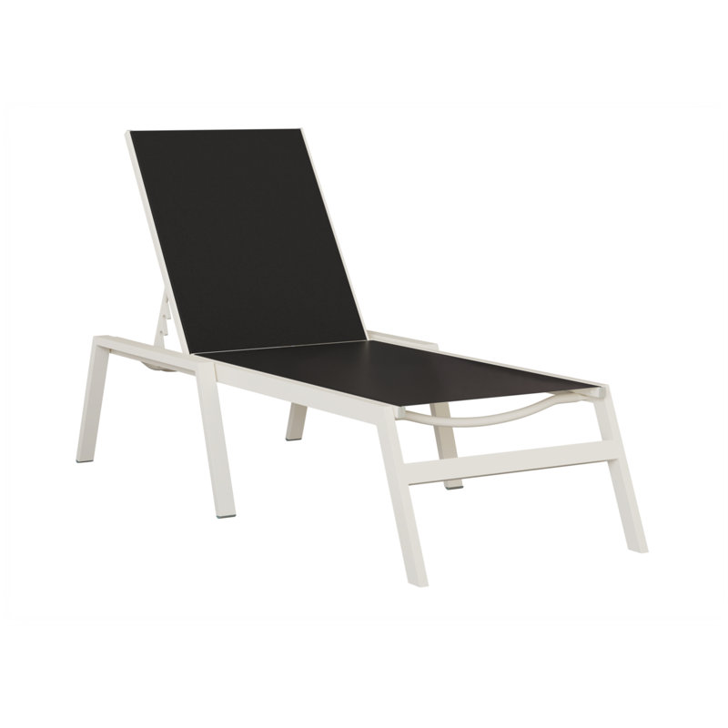 Berlin Gardens Vida Chaise Armless Lounge, Black, Matte White