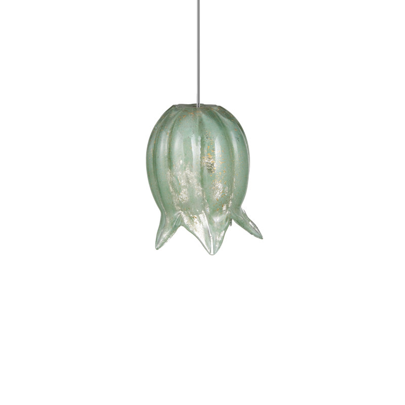 Polpo 7-Light Round Multi-Drop Pendant, 13" H x 5.5" W x 5.5" D, 150 Lumens, Green