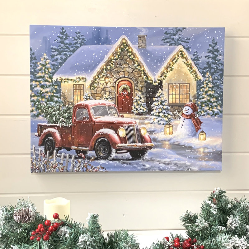 Christmas Light Lane 18x24 Fully Illuminated ColorChange LED Print