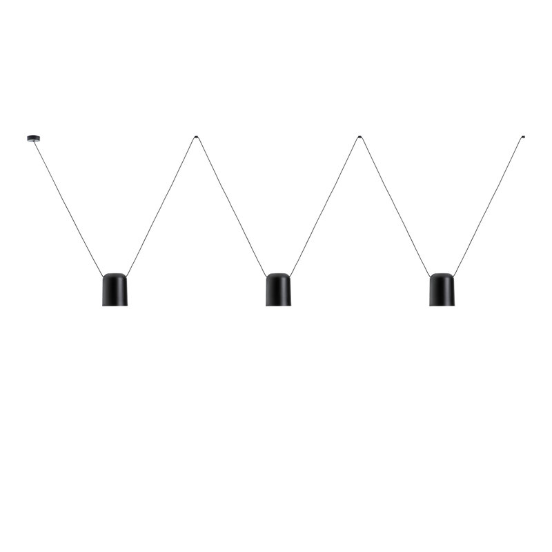 Attic 3 - Light Pendant, Black, 86.63" H x 118.13" W x 6" D