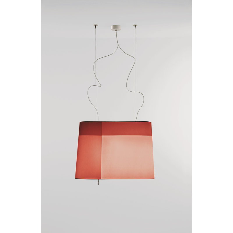 Loft 1 - Light Fabric Single Pendant, Red