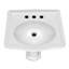 Lavabo sur pied traditionnel de 23 po avec cuve ovale intégrée, dosseret bas et trop-plein Whitehaus Collection-112292087