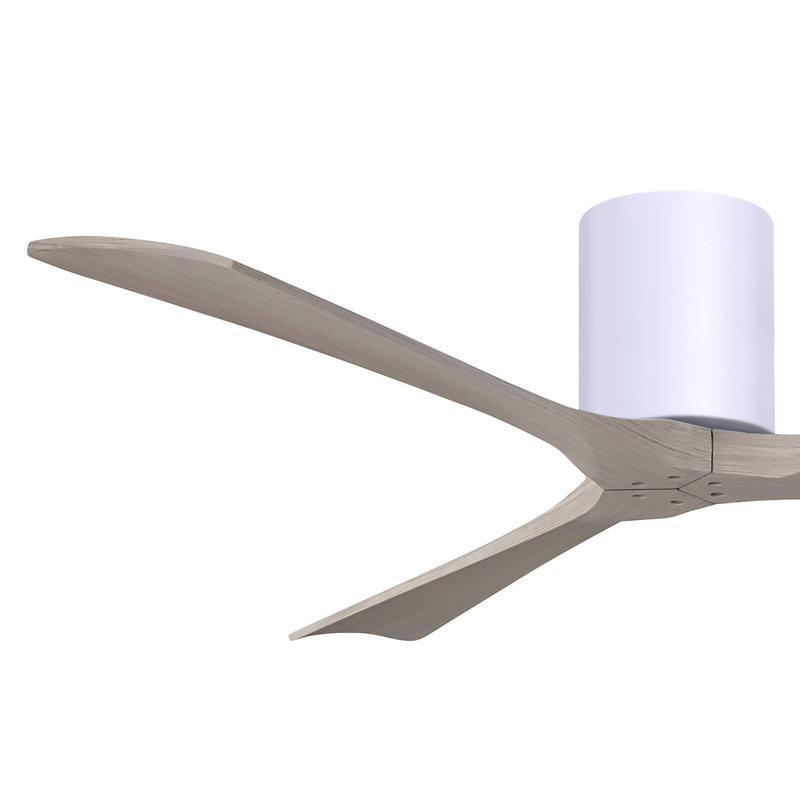 Ventilateur de plafond à 3 pales Olivier, Blanc brillant, Ton bois de frêne gris, 60"