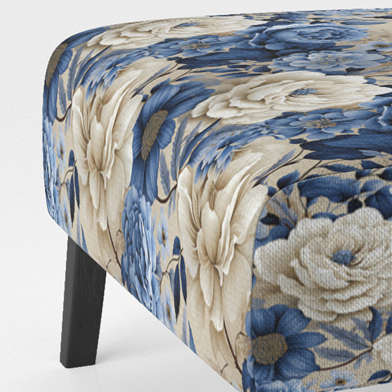 Rustic Victorian Brocade Victorian Motif - Chaise d'appoint de chalet rembourrée à motif floral