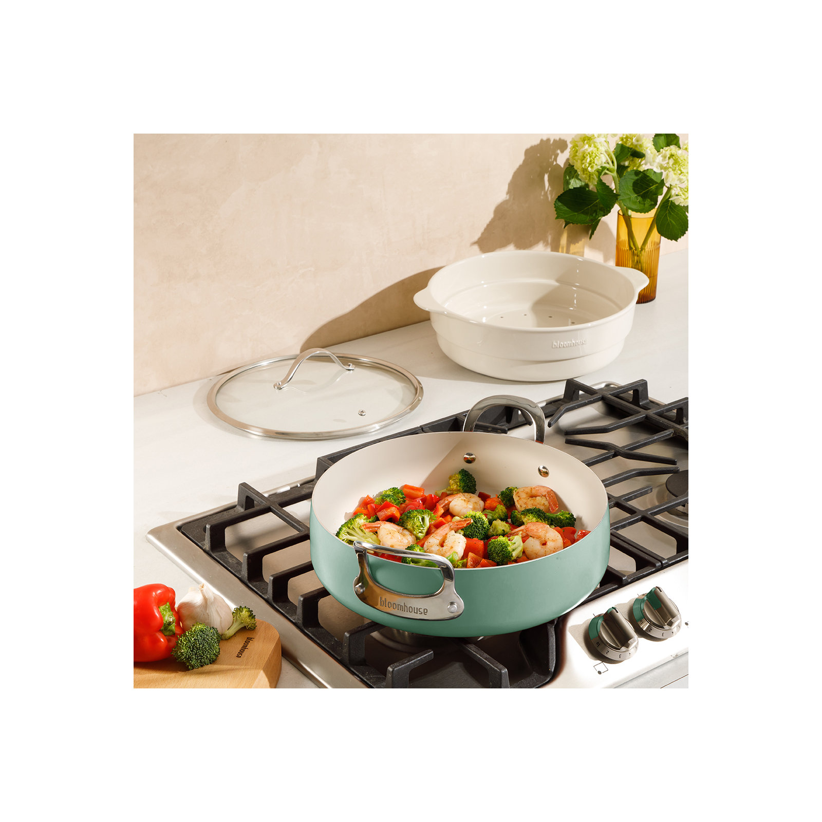 6 Quarts Non-Stick Aluminum Steamer Pot
