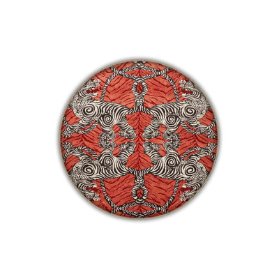 Orange Themed Ethnic Tiger Patterned Vintage Decorative Washable Rug