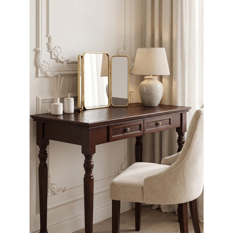 Bureau, Bureau en bois, Bureau en noyer, Bureau en bois massif, Bureau avec tiroirs