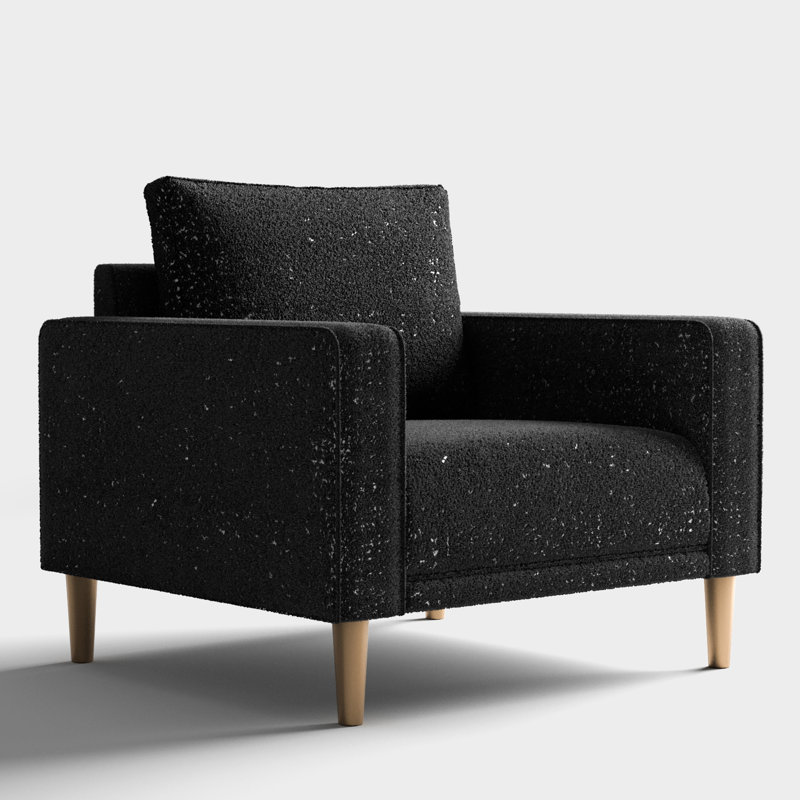 Fauteuil Celal, 100 % polyester noir