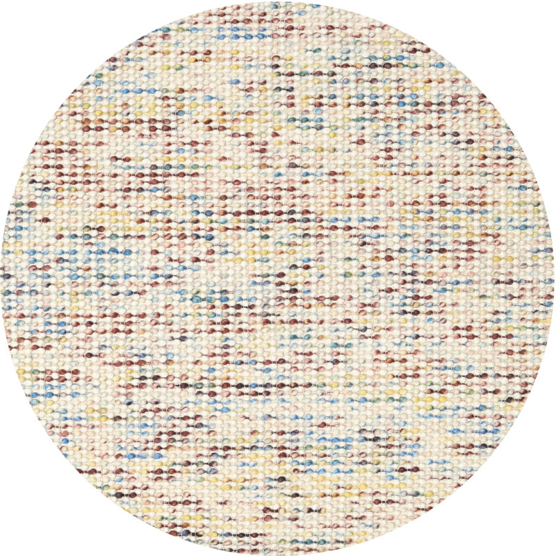 Tapis beige/gris/brun contemporain, Rond 6 pi
