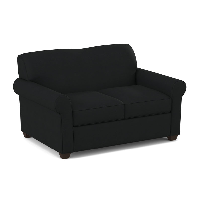 Finn 59" Rolled Arm Loveseat, Dillon Black, Cafelle