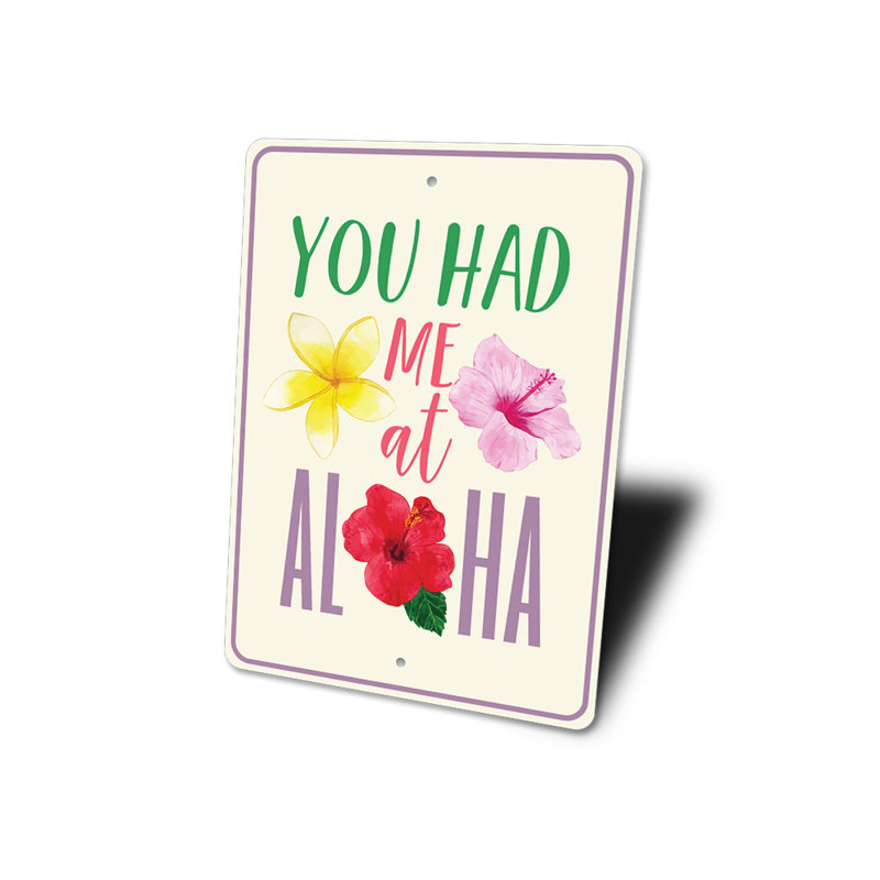 Plaque de plage en aluminium Aloha, H 14 po x l 10 po x P 0,04 po