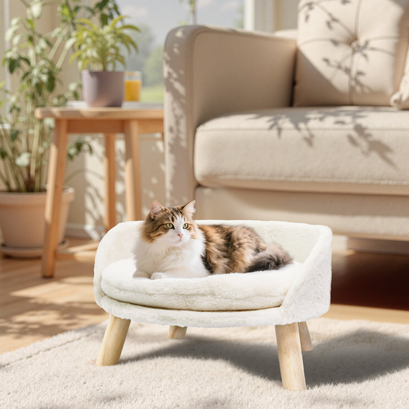Kaela Round Pet Sofa, 32cm H x 51.5cm W x 51.5cm D 