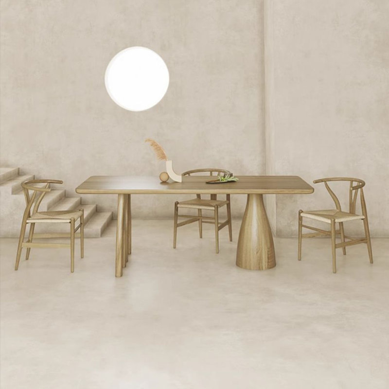 Table de salle à manger rectangulaire en bois massif lavé à l'eau, H 29,53 po x L 62,99 po x l 27,56 po