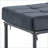 Ottoman, Water Pipe Style Light Gray Velvet Upholstered with Sandy Gray Metal Frame | Gray | Metal