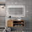 Modern LED Lighted Bathroom Vanity Mirror — Front & Backlit, Dimmable 3-Color Temperature, Anti-Fog Frameless Tempered Glass, Wall-Mounted Vertical/Horizontal, Plug-in or Hardwired-1091435665