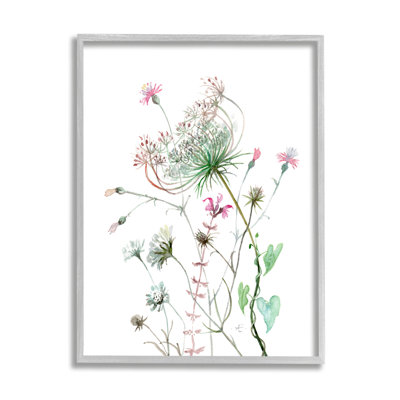 «Spring Meadow Florals Blooming Pink Cottage Wildflowers», art mural sur toile tendue par Verbrugge