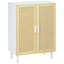 Bernerd Accent Cabinet with 2 Rattan Doors, Buffet Sideboard Cabinet with Adjustable Shelves-928233419