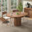 Extendable Round Dinning Table For 4-6-8, Dinning Room Kitchen Table With Storage, 43''-59'' Oval Circle Dinner Table With Wood Silde Door For Kitchen, Dining Room, Apartment