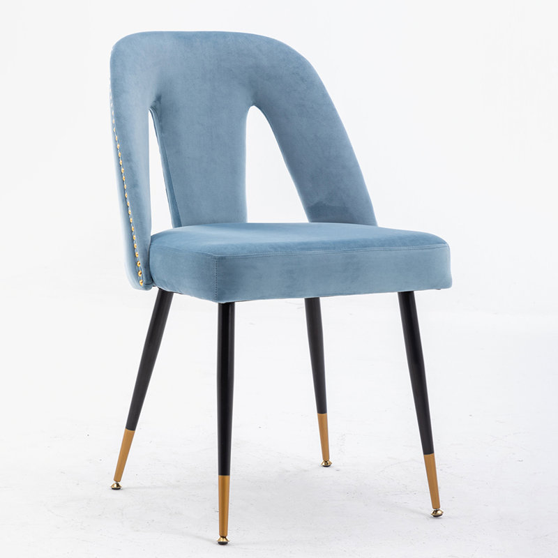 Hecht Fabric Upholstered Dining Chairs, Light Blue