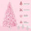 Arbre de Noël artificiel rose 7 pieds avec branches à ouverture automatique et forme large pour une décoration festive