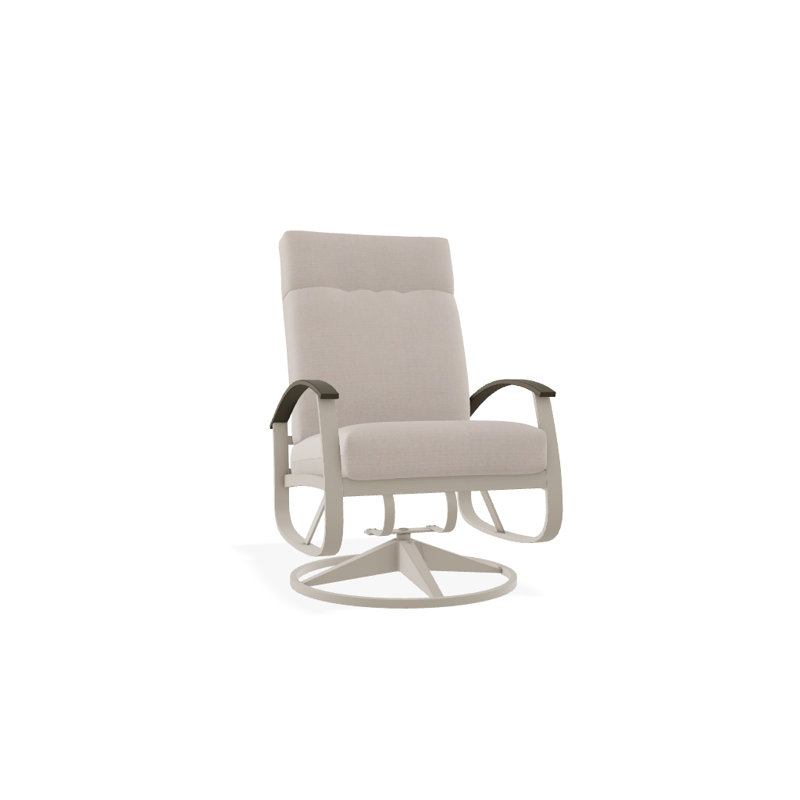 Belle Isle Outdoor Rocker Chair, Canvas Sapphire Blue Sunbrella, Beachwood P40, Textured Black