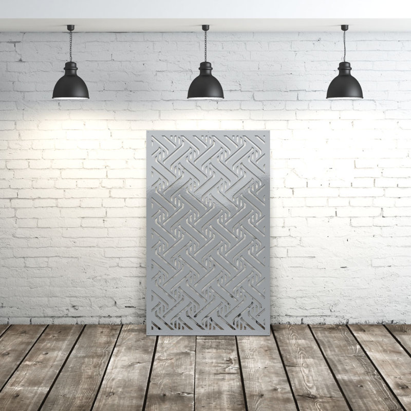 Blackout Stripe Pattern Style 3 Aluminum Laser-Cut Privacy Screen Panel – Powder-Coated Outdoor Metal Wall Art, Decorative Garden Fence Privacy Divider