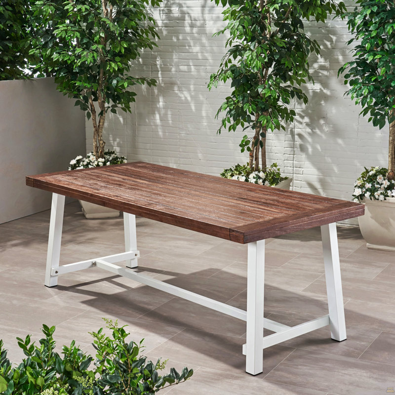 Table de salle à manger, Dark Brown Top/White Base