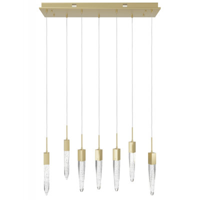 Aspen Collection 7 Light Bubbled Crystal Multi Port Pendant