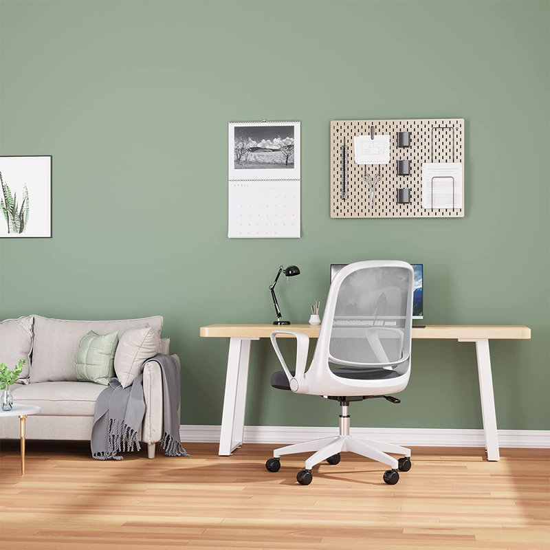 Desk Chair, White/Grey