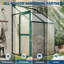 Serre de plain-pied 4 x 4 pi pour patio et cour arrière - Panneaux en polycarbonate, porte coulissante, évent de toit réglable-128066365