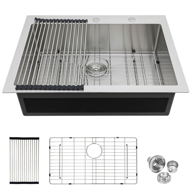 Drop-in Single Bowl Stainless Steel Kitchen Sink
