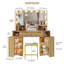 Dressing Table with Motion Sensor 3-colour lighting, Charging Socket and Stool-1779500917