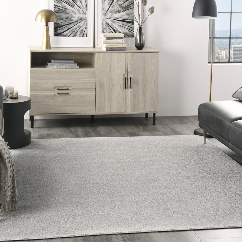 Tapis traditionnel argenté Yolonda, Carré 5 pi