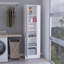 Armoire de rangement H 72 po, six tablettes internes, une porte, trois crochets à balais